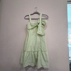 Girls' Light Green Bow-Accent Summer Dress girls 16.5 size